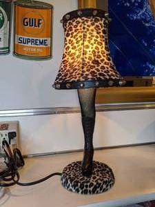 lot 281 image: Leg Lamp with Leopard Print Details