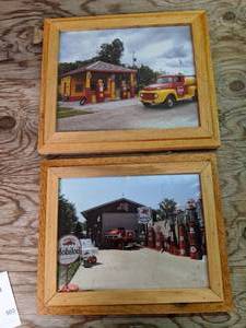 lot 503 image: Framed photgraphes - Mobil and Shell