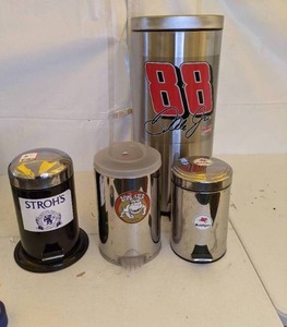 lot 153 image: (4) Branded Trash Cans