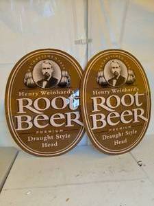 lot 160 image: Henry Weinhards Root Beer Advertising Signs