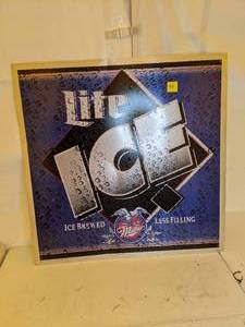 lot 164 image: 32 x 32 Miller Lite ICE Beer Metal Advertising Sign