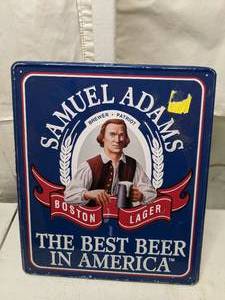 lot 468 image: Samuel Adams Beer Metal Advertising Sign