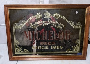 lot 482 image: Anheuser Busch Michelob Beer Mirrored Sign