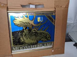 lot 488 image: Framed Moosehead Light Advertising Sign