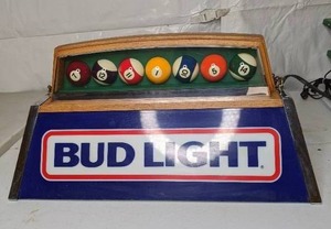 lot 89 image: Anheuser Busch  BUD LIGHT  Pool table light