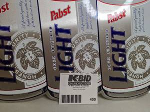 lot 400 image: Pabst Light Six Pack Advertising Sign