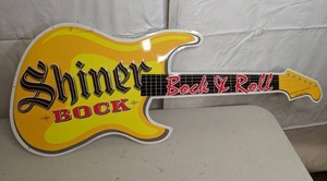 lot 402 image: Shiner Bock Beer Bock & Roll Metal Sign