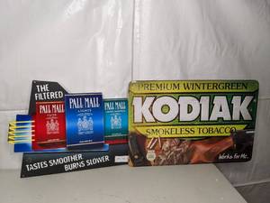 lot 422 image: Filtered Pall Mall Store Advertisement and Kodiak Wall Sign