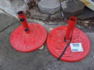 lot 592 image: Iron Stands(2) for Patio Umbrellas