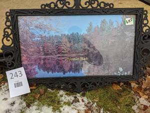 lot 243 image: Framed Vintage Grain Belt Advertising - Lake Scene