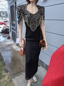 lot 624 image: Lillie Rubin Open Back Beaded Gown