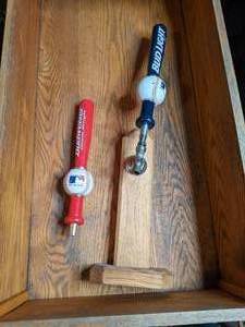 lot 632 image: Budweiser and Bud Light Baseball Beer Tap Handles
