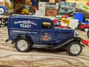 lot 637 image: Set of Two Die Cast Metal Banks Anheuser-Busch