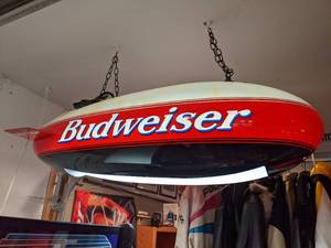 lot 257 image: Budweiser Blimp Hanging Pool Table Light