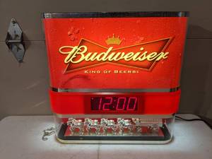 lot 371 image: Vintage Budweiser Clydesdale Digital Bar Clock