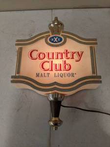 lot 375 image: Light up Country Club Malt Liquor Sign