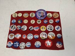 lot 351 image: Lot of 38 Vintage Political Buttons