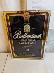 lot 430 image: Ballantines Gold Seal Scotch Whiskey Mirrored Sign