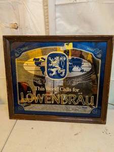 lot 704 image: Lowenbrau Framed Mirrored Wall Hanging