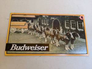 lot 490 image: Vintage Metal Clydesdale horses Budweiser Sign