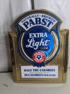 lot 771 image: Pabst Extra Light Beer Sign
