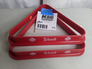 lot 775 image: Pair of Schmidt Beer Advertising Pool Ball Racks
