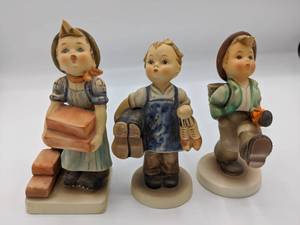 lot 907 image: Three Hummel Figurines - Bricklayer, Cobbler, and Boy with Basket