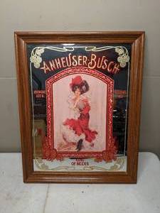 lot 398 image: 1990s Anheuser Busch Framed Mirrored Display Piece
