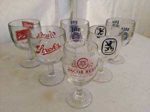 lot 786 image: Six Branded Glass Beer Chalices