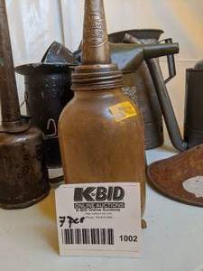 lot 1002 image: Metal Oil Can with Spout