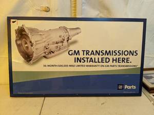 lot 743 image: GM Parts Transmission Retail Display Sign