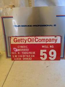lot 1017 image: Two Signs Getty Oil Compay & GM Service (Customizable)