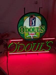 lot 1033 image: 1990s ODouls PGA Tour Neon Sign