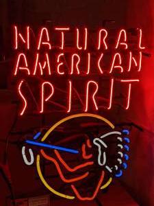 lot 1034 image: American Spirit Cigarettes Tobacco Neon Advertising Sign