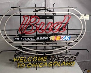 lot 1035 image: NASCAR Bud Beer Neon Sign - As Is