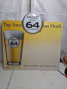 lot 1037 image: MGD Light Beer Customizable Sign