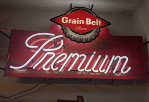 lot 1105 image: Grain Belt Premium Neon Bar Advertising Sign