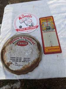 lot 834 image: Three Vintage Items McDonalds IM SPEEDEE Sign & Others