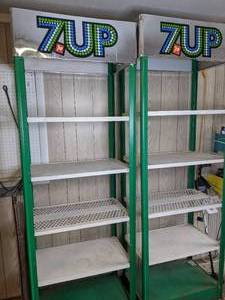 lot 840 image: Pair of Vintage Metal 7 UP Retail Display Units