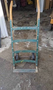 lot 845 image: Vintage Wood and Metal Two Wheel Hand Truck