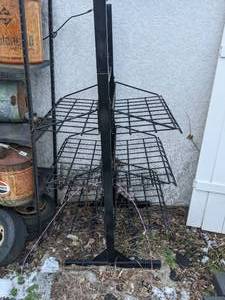 lot 875 image: Wheeled Retail Double Sided Display Rack - As Is