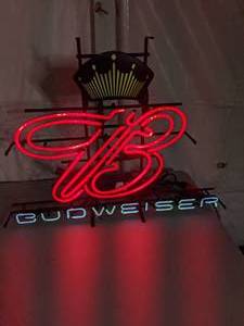 lot 50 image: Neon Budweiser Bar Advertising Sign