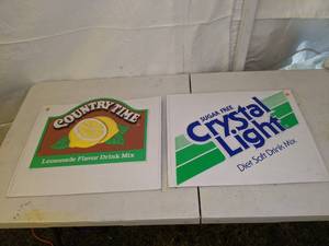 lot 186 image: Crystal Light & Countrytime Lemonade Signs