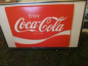 lot 189 image: Large Coca-Cola Framed Sign