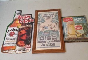 lot 194 image: Three Beer and Alcohol Related Signs