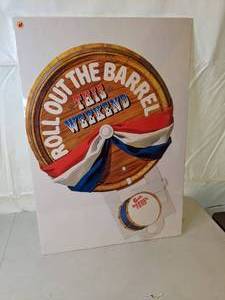 lot 205 image: Customizable Roll Out the Barrel Beer Advertising Sign