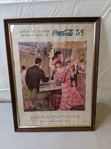 lot 209 image: Vintage Framed Coca-Cola Advertising