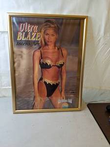lot 214 image: Framed Caribbean Gold Advertising - Bikini Babe