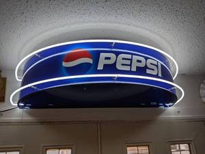 lot 950 image: Wall Mounted Neon 3D Pepsi Advertising Sign