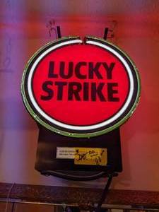 lot 954 image: Neon Lucky Strike Advertising Wall Sign